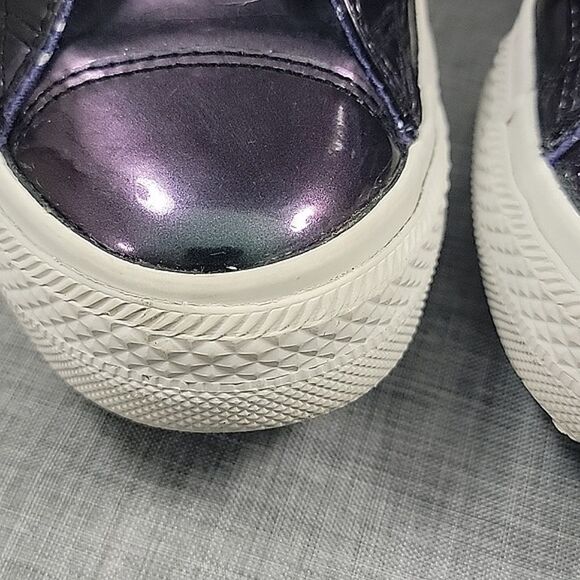 Converse All Star Chuck Taylor Hi-Top Metallic purple gloss Sneaker women's 10.5 - Picture 3 of 12